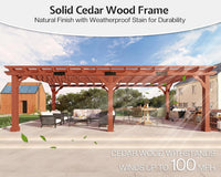 12X24 FT Premium Cedar Wood Pergola with Trellis Roof & Stakes — product view 3