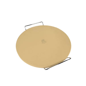 15" Diameter Pizza Stone with Metal Rack, 9/16" Thick - Grand Alfresco