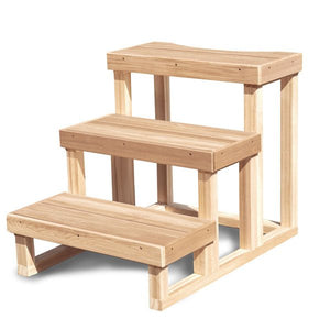 3 Tier Steps for Cold Plunge - Clear Red Cedar - Grand Alfresco