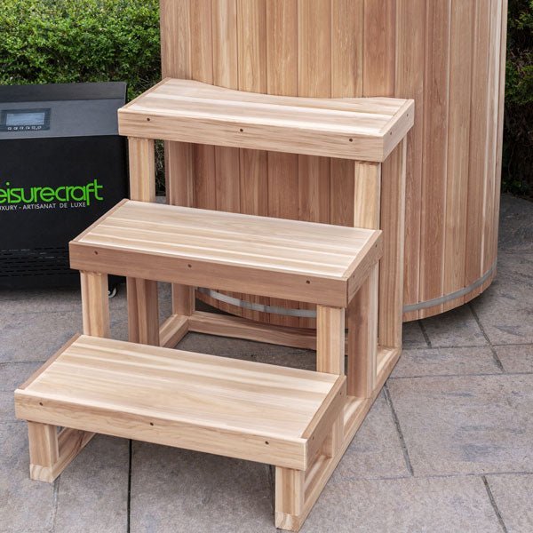 3 Tier Steps for Cold Plunge - Clear Red Cedar - Grand Alfresco