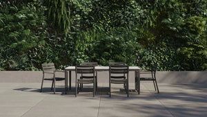 6 Seat OuterStone Dining Set in Glacier White - 6 Chairs - Grand Alfresco