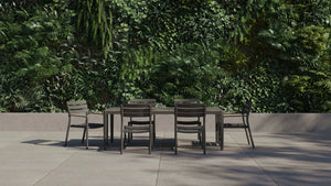 6 Seat OuterStone Dining Set in Mineral Gray - 6 Chairs - Grand Alfresco