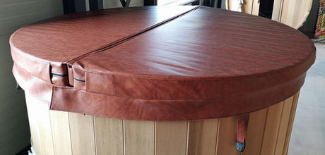 7' Hot Tub Cover - Teak - Grand Alfresco