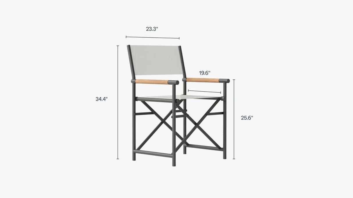 8 Seat Aluminum Dining - 5 Director's Chairs, Bench - Grand Alfresco