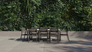 8 Seat OuterStone Dining Set in Glacier White - 8 Armchairs - Grand Alfresco