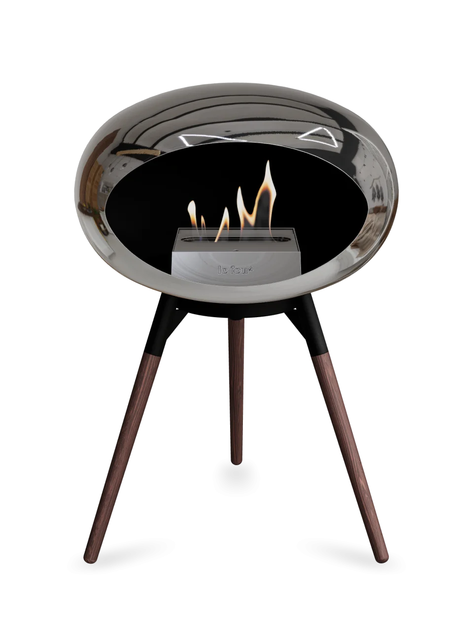 Le Feu - Dome Chromed Silver Ground Wood Low - Fireplace - Grand Alfresco