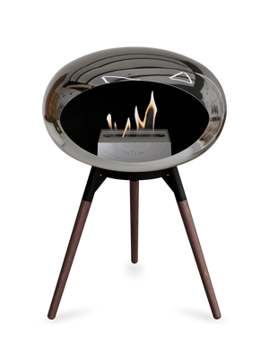 Le Feu - Dome Chromed Silver Ground Wood Low - Fireplace - Grand Alfresco