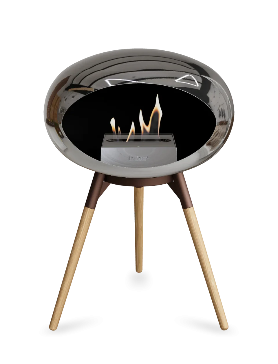 Le Feu - Dome Chromed Silver Ground Wood Low - Fireplace - Grand Alfresco