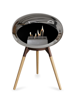 Le Feu - Dome Chromed Silver Ground Wood Low - Fireplace - Grand Alfresco