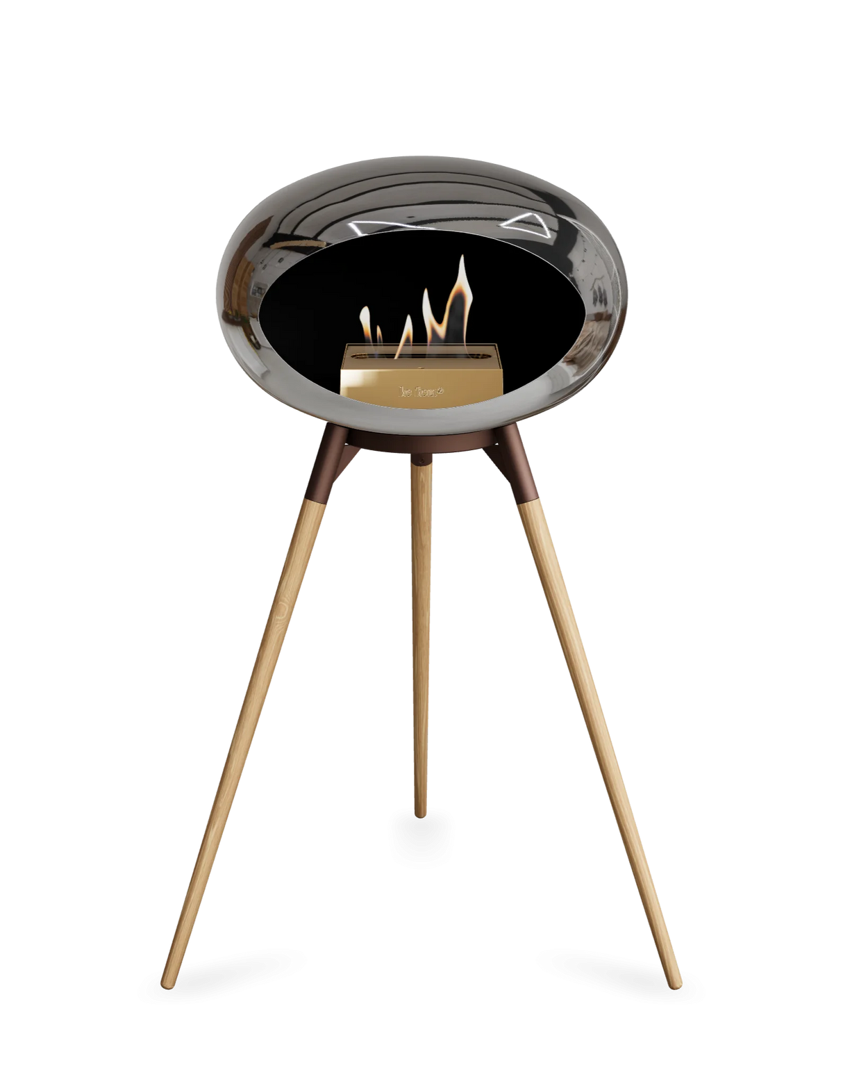 Le Feu - Dome Chromed Silver Ground Wood High - Fireplace - Grand Alfresco