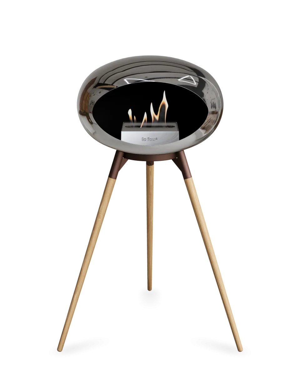 Le Feu - Dome Chromed Silver Ground Wood High - Fireplace - Grand Alfresco