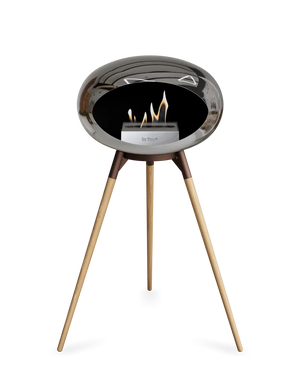 Le Feu - Dome Chromed Silver Ground Wood High - Fireplace - Grand Alfresco