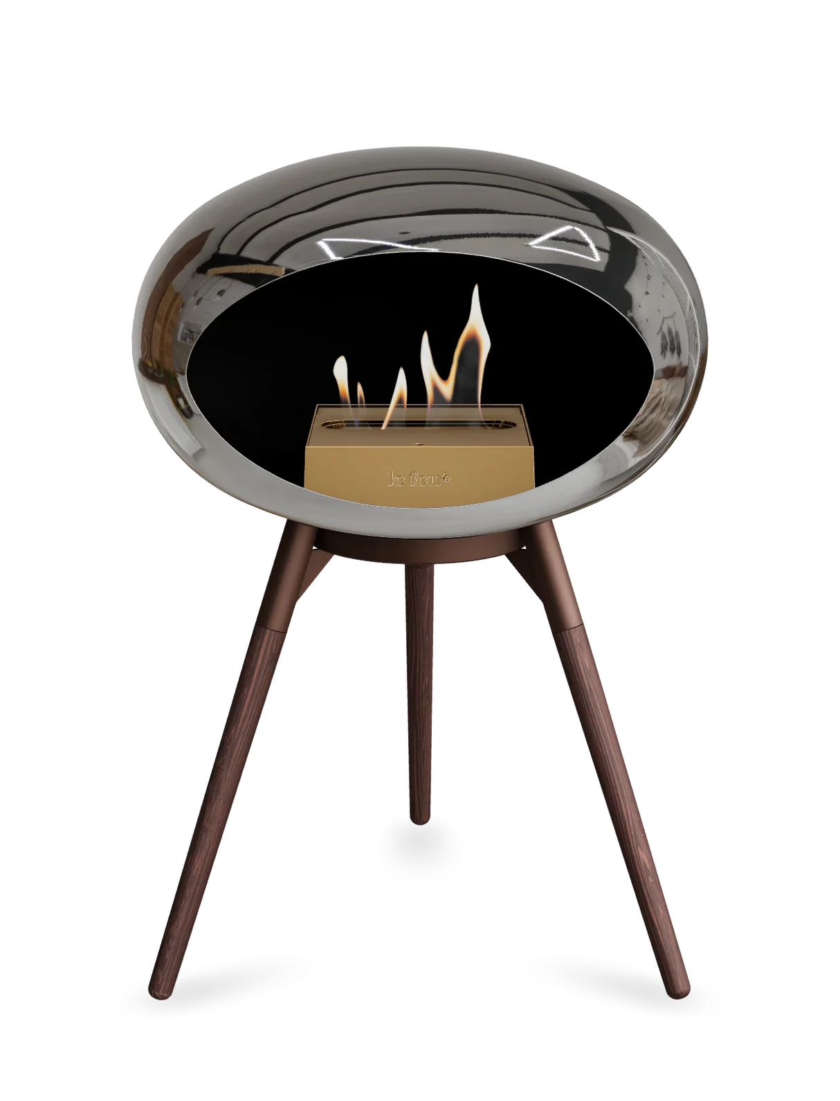 Le Feu - Dome Chromed Silver Ground Wood Low - Fireplace - Grand Alfresco