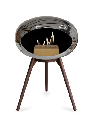 Le Feu - Dome Chromed Silver Ground Wood Low - Fireplace - Grand Alfresco