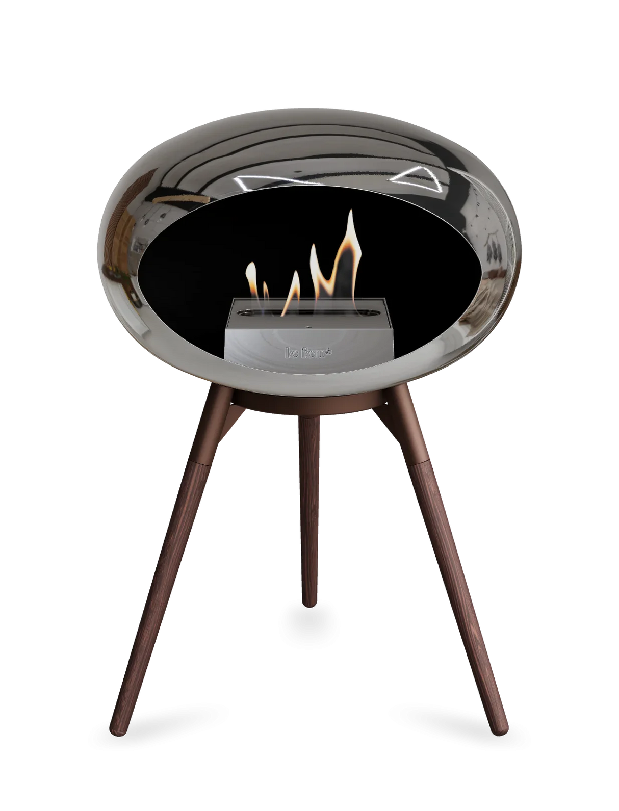 Le Feu - Dome Chromed Silver Ground Wood Low - Fireplace - Grand Alfresco