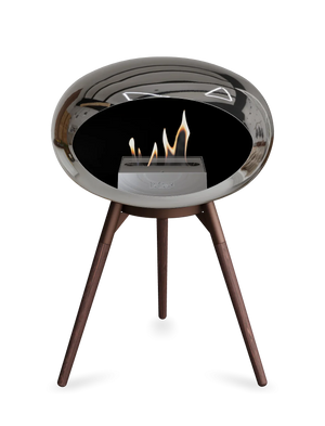 Le Feu - Dome Chromed Silver Ground Wood Low - Fireplace - Grand Alfresco