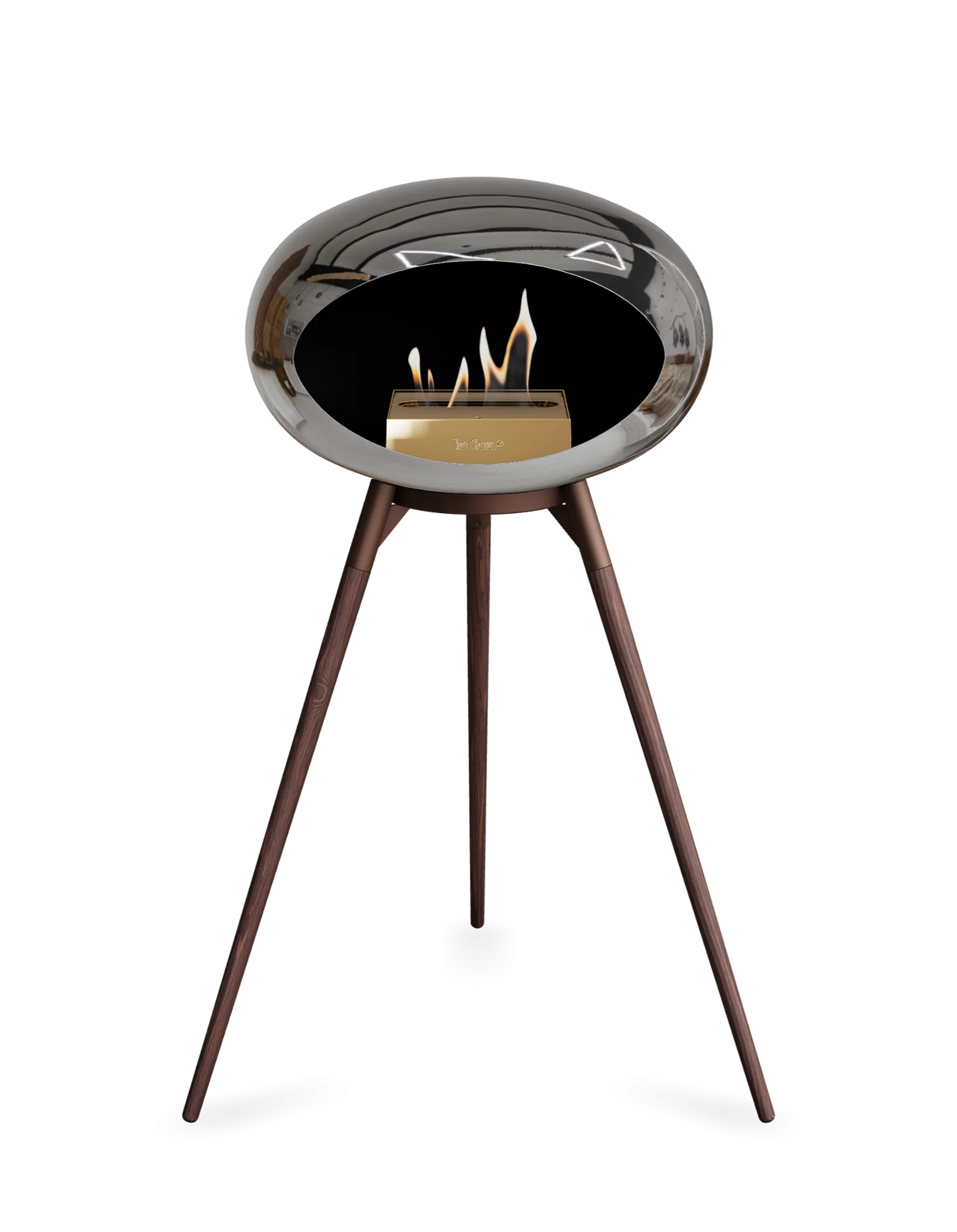 Le Feu - Dome Chromed Silver Ground Wood High - Fireplace - Grand Alfresco