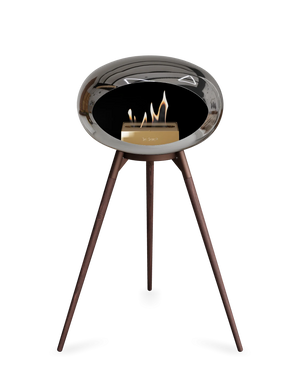 Le Feu - Dome Chromed Silver Ground Wood High - Fireplace - Grand Alfresco