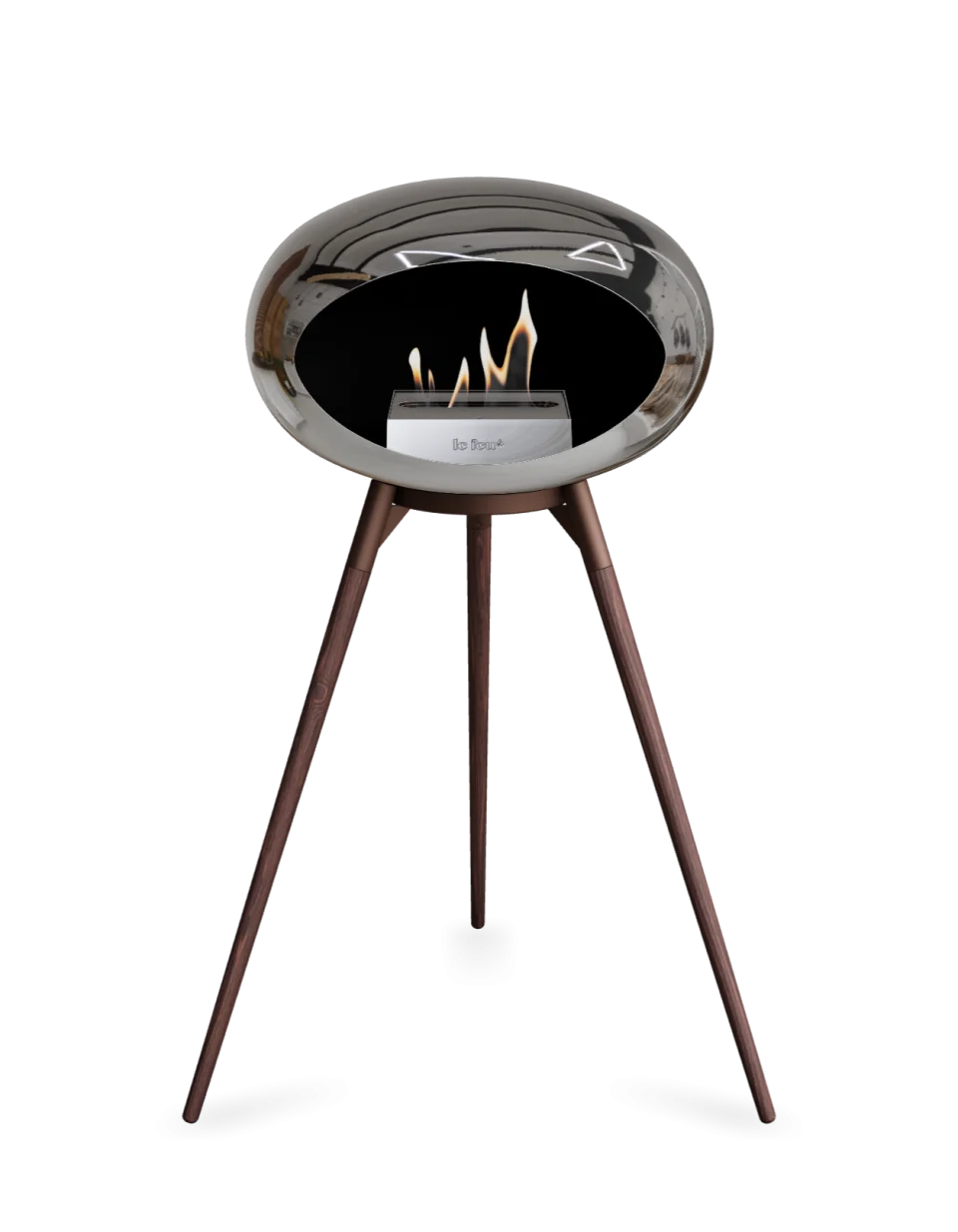 Le Feu - Dome Chromed Silver Ground Wood High - Fireplace - Grand Alfresco