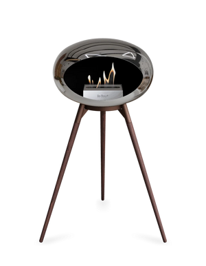 Le Feu - Dome Chromed Silver Ground Wood High - Fireplace - Grand Alfresco