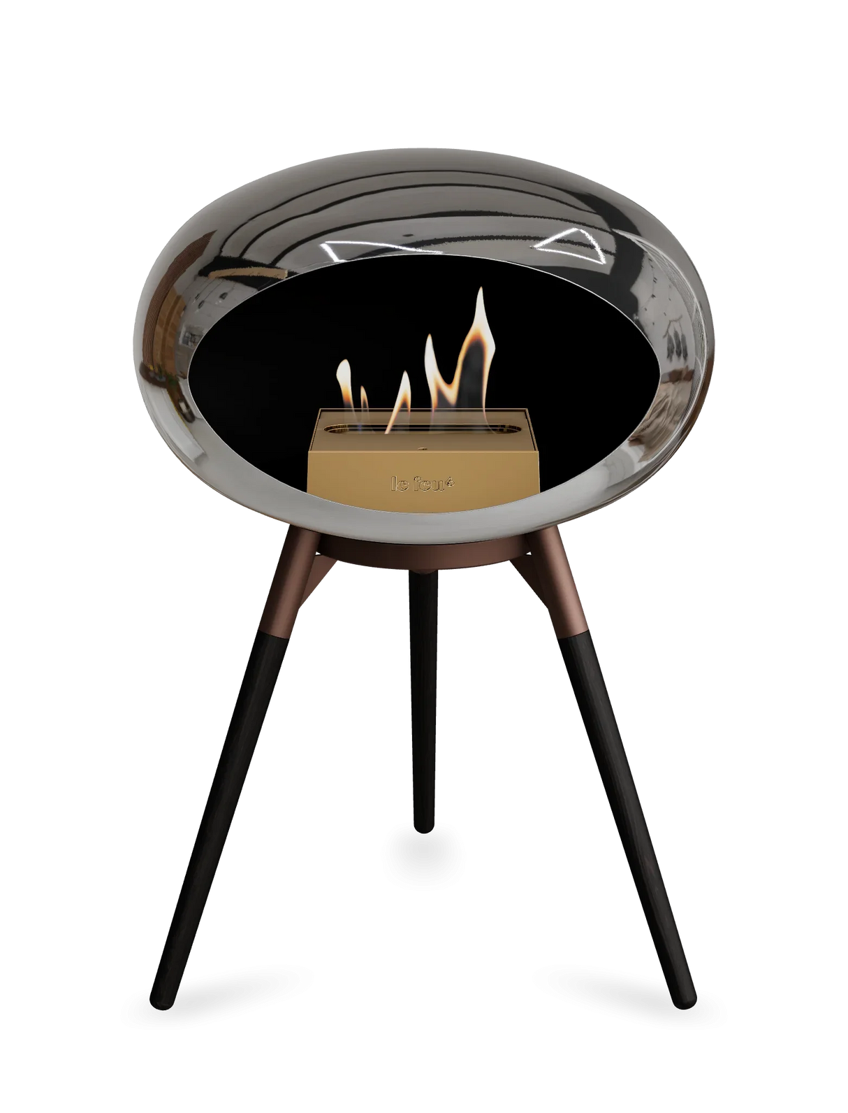 Le Feu - Dome Chromed Silver Ground Wood Low - Fireplace - Grand Alfresco