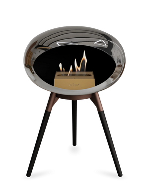 Le Feu - Dome Chromed Silver Ground Wood Low - Fireplace - Grand Alfresco