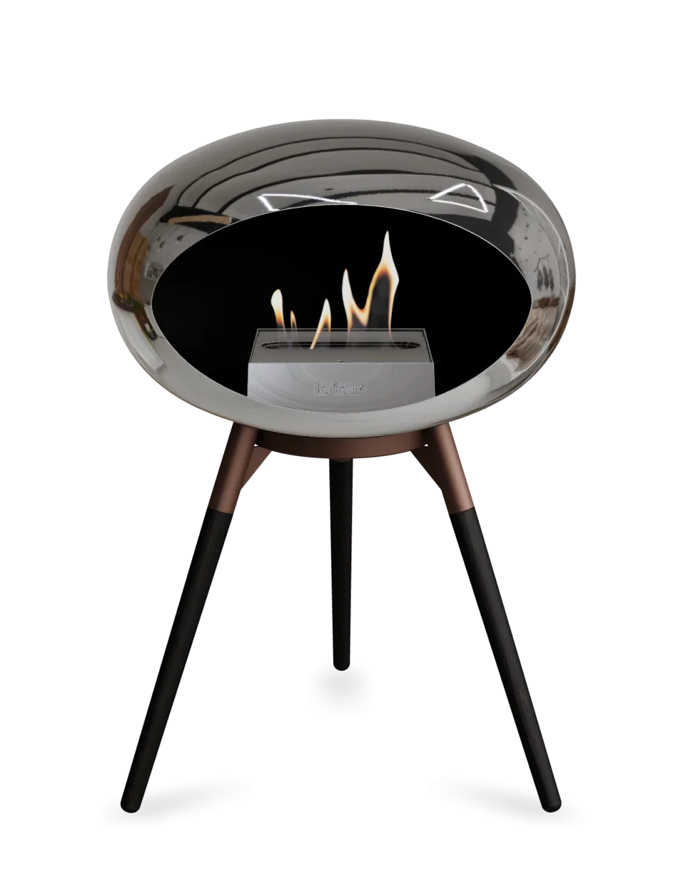 Le Feu - Dome Chromed Silver Ground Wood Low - Fireplace - Grand Alfresco