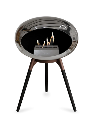 Le Feu - Dome Chromed Silver Ground Wood Low - Fireplace - Grand Alfresco