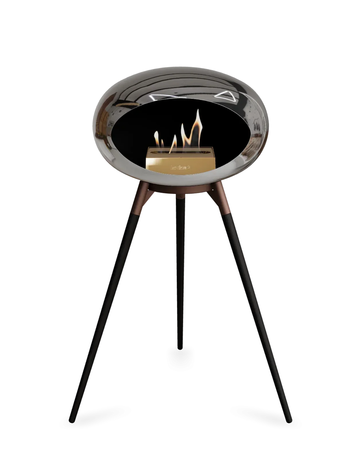 Le Feu - Dome Chromed Silver Ground Wood High - Fireplace - Grand Alfresco