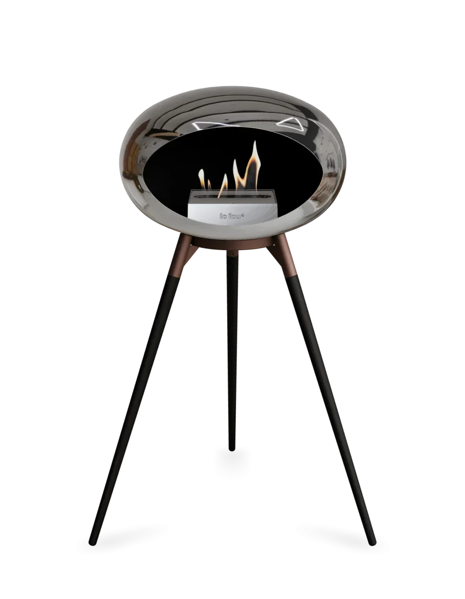 Le Feu - Dome Chromed Silver Ground Wood High - Fireplace - Grand Alfresco