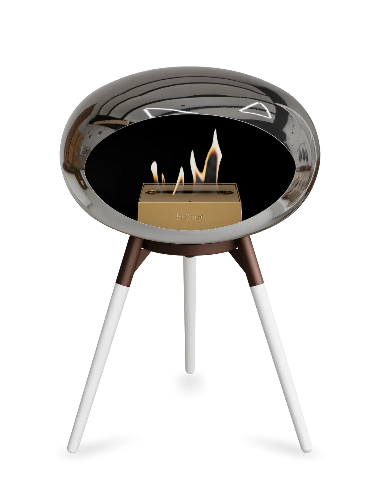 Le Feu - Dome Chromed Silver Ground Wood Low - Fireplace - Grand Alfresco