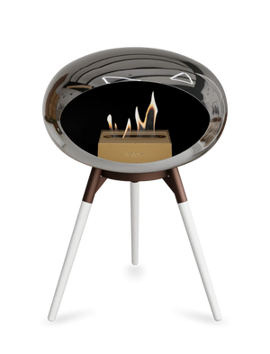 Le Feu - Dome Chromed Silver Ground Wood Low - Fireplace - Grand Alfresco