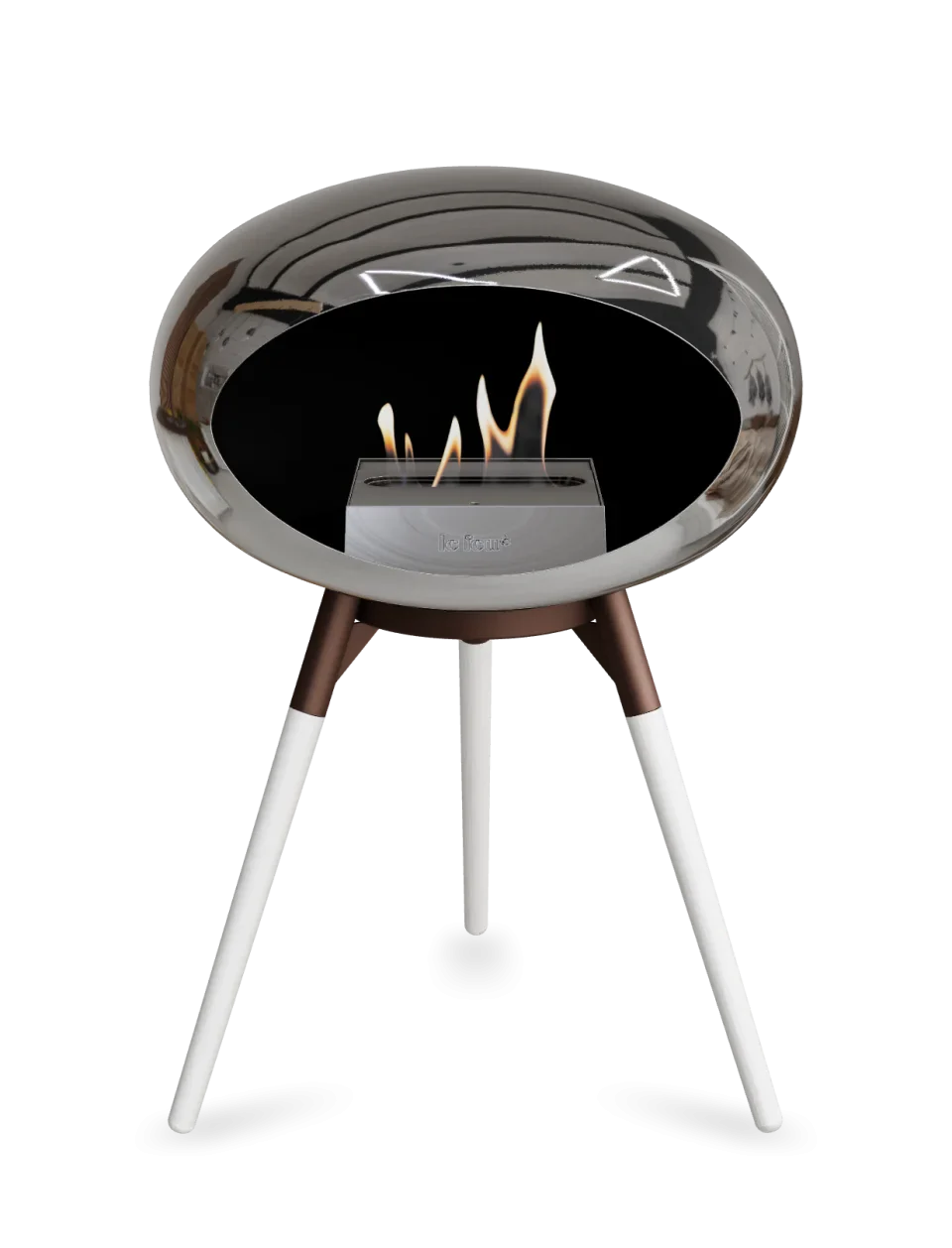 Le Feu - Dome Chromed Silver Ground Wood Low - Fireplace - Grand Alfresco