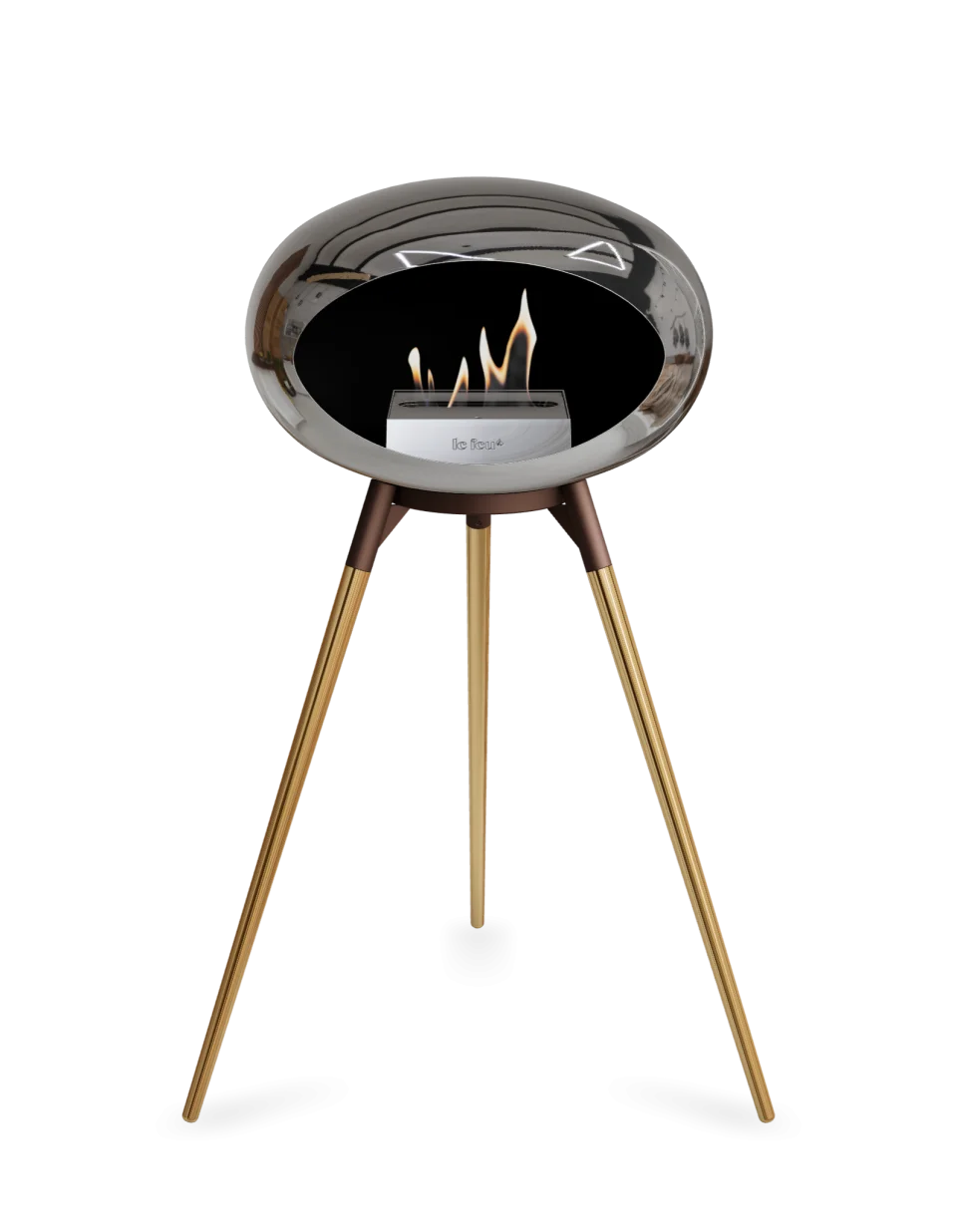 Le Feu - Dome Chromed Silver Ground Wood High - Fireplace - Grand Alfresco