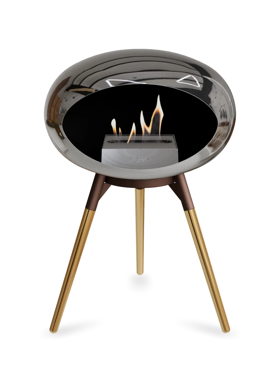 Le Feu - Dome Chromed Silver Ground Wood Low - Fireplace - Grand Alfresco