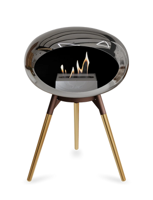 Le Feu - Dome Chromed Silver Ground Wood Low - Fireplace - Grand Alfresco