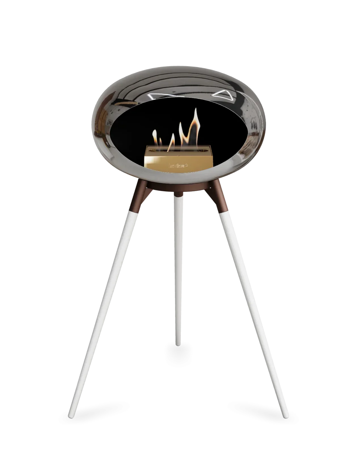 Le Feu - Dome Chromed Silver Ground Wood High - Fireplace - Grand Alfresco