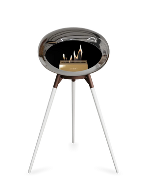 Le Feu - Dome Chromed Silver Ground Wood High - Fireplace - Grand Alfresco