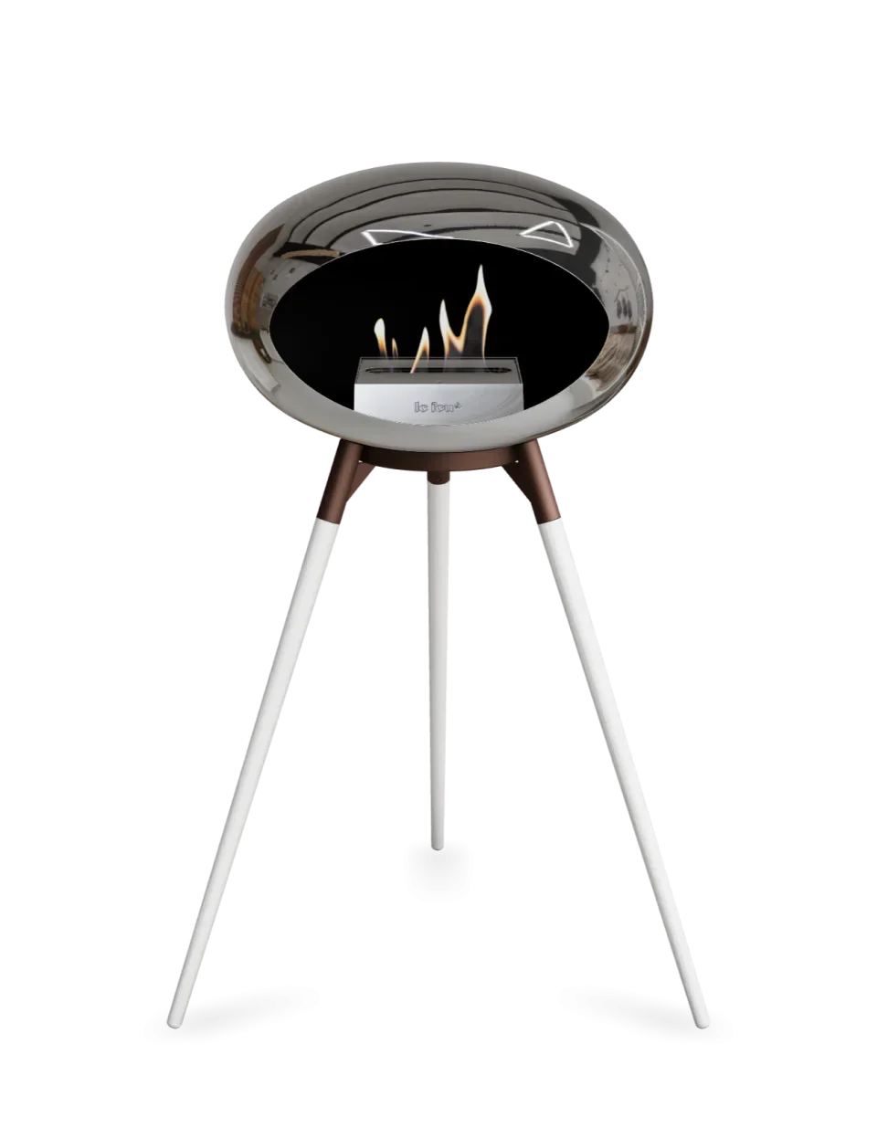 Le Feu - Dome Chromed Silver Ground Wood High - Fireplace - Grand Alfresco