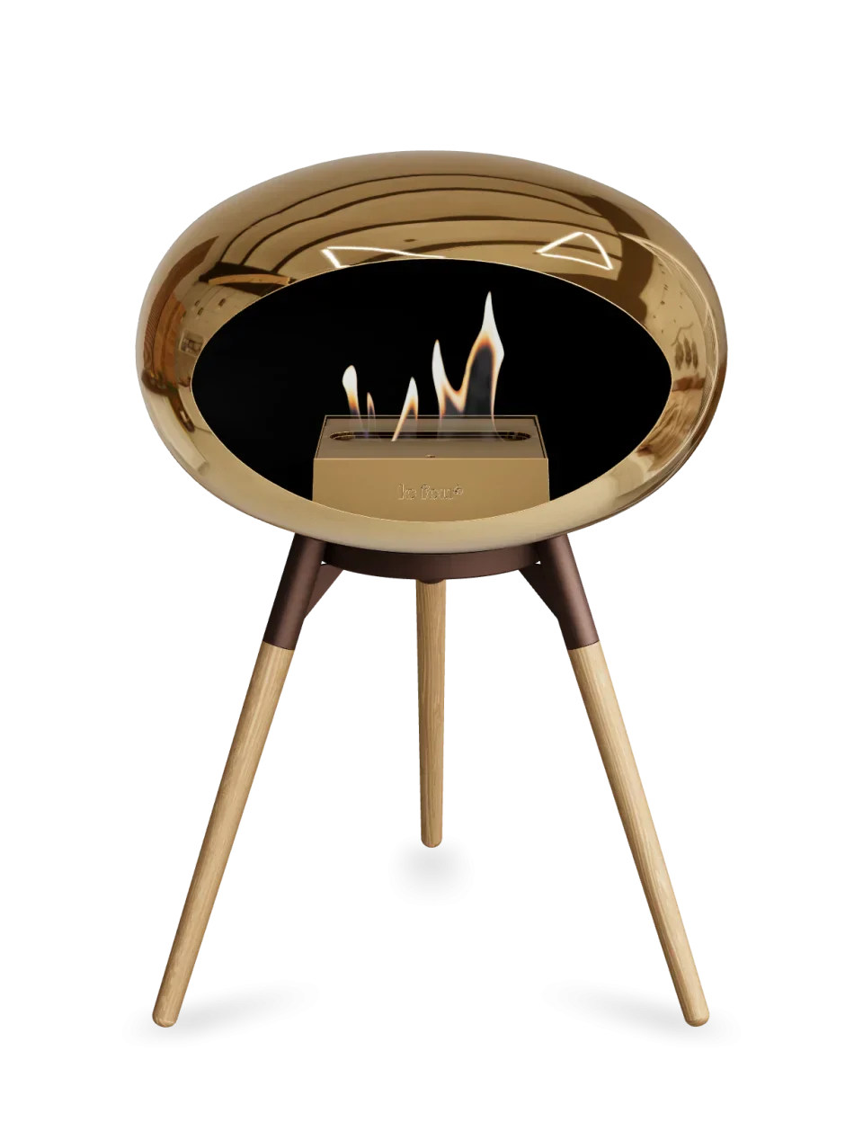 Le Feu - Dome Chromed Rose Gold Ground Wood Low - Fireplace - Grand Alfresco