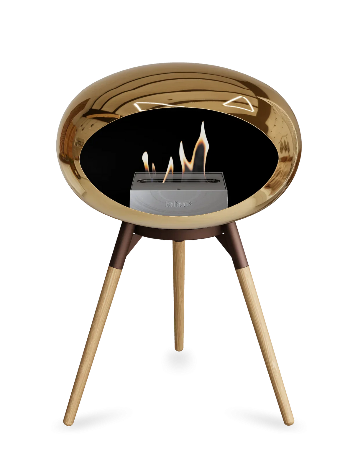 Le Feu - Dome Chromed Rose Gold Ground Wood Low - Fireplace - Grand Alfresco