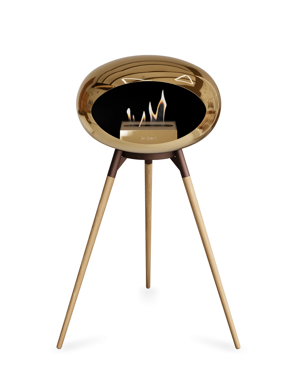 Le Feu - Dome Chromed Rose Gold Ground Wood High - Fireplace - Grand Alfresco