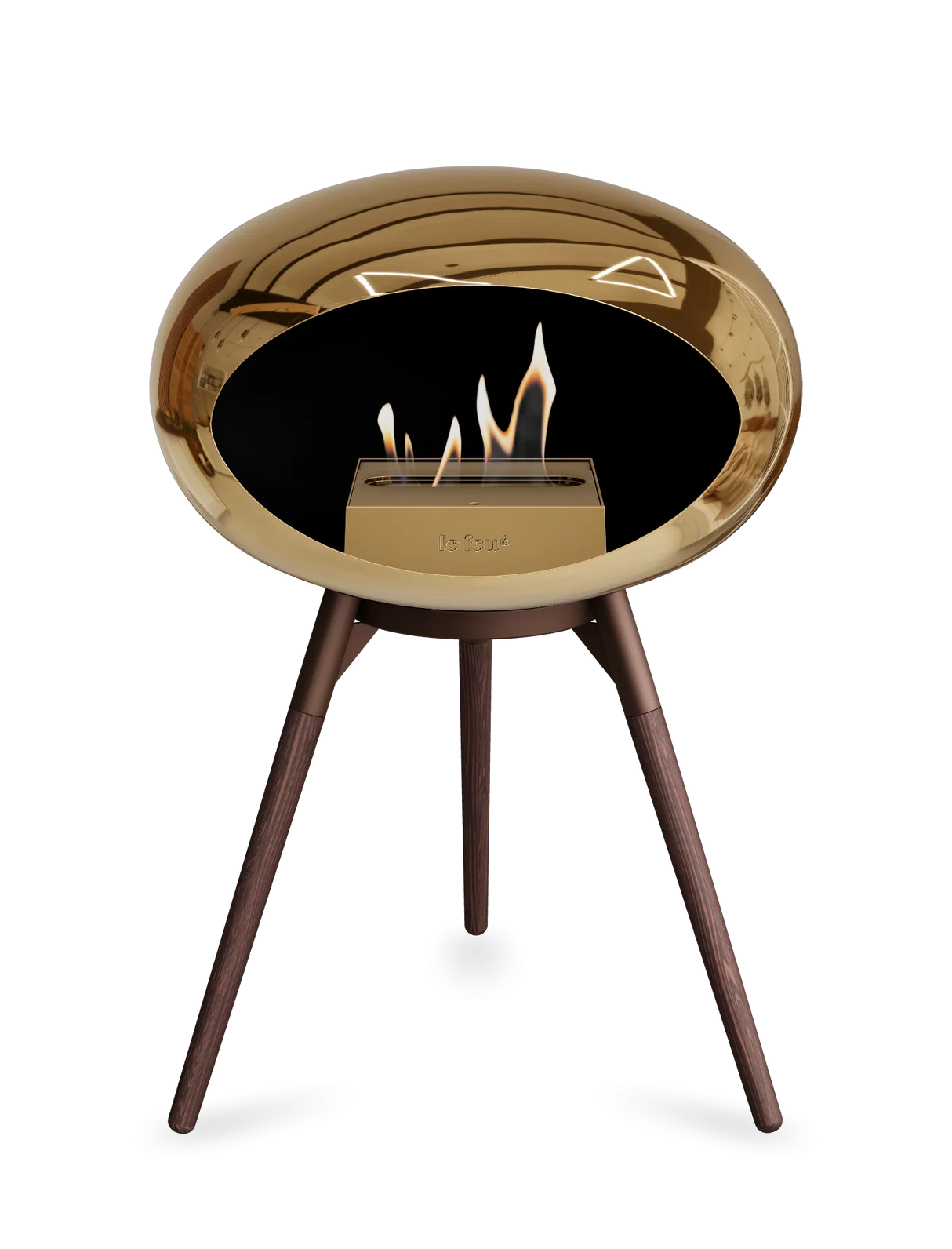 Le Feu - Dome Chromed Rose Gold Ground Wood Low - Fireplace - Grand Alfresco