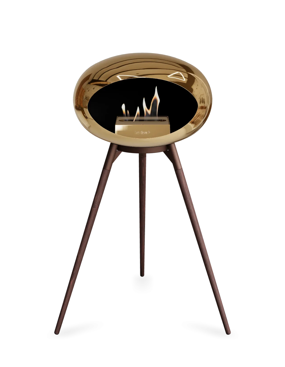 Le Feu - Dome Chromed Rose Gold Ground Wood High - Fireplace - Grand Alfresco