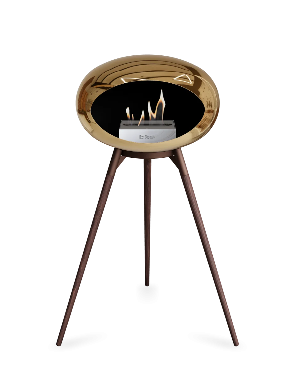 Le Feu - Dome Chromed Rose Gold Ground Wood High - Fireplace - Grand Alfresco