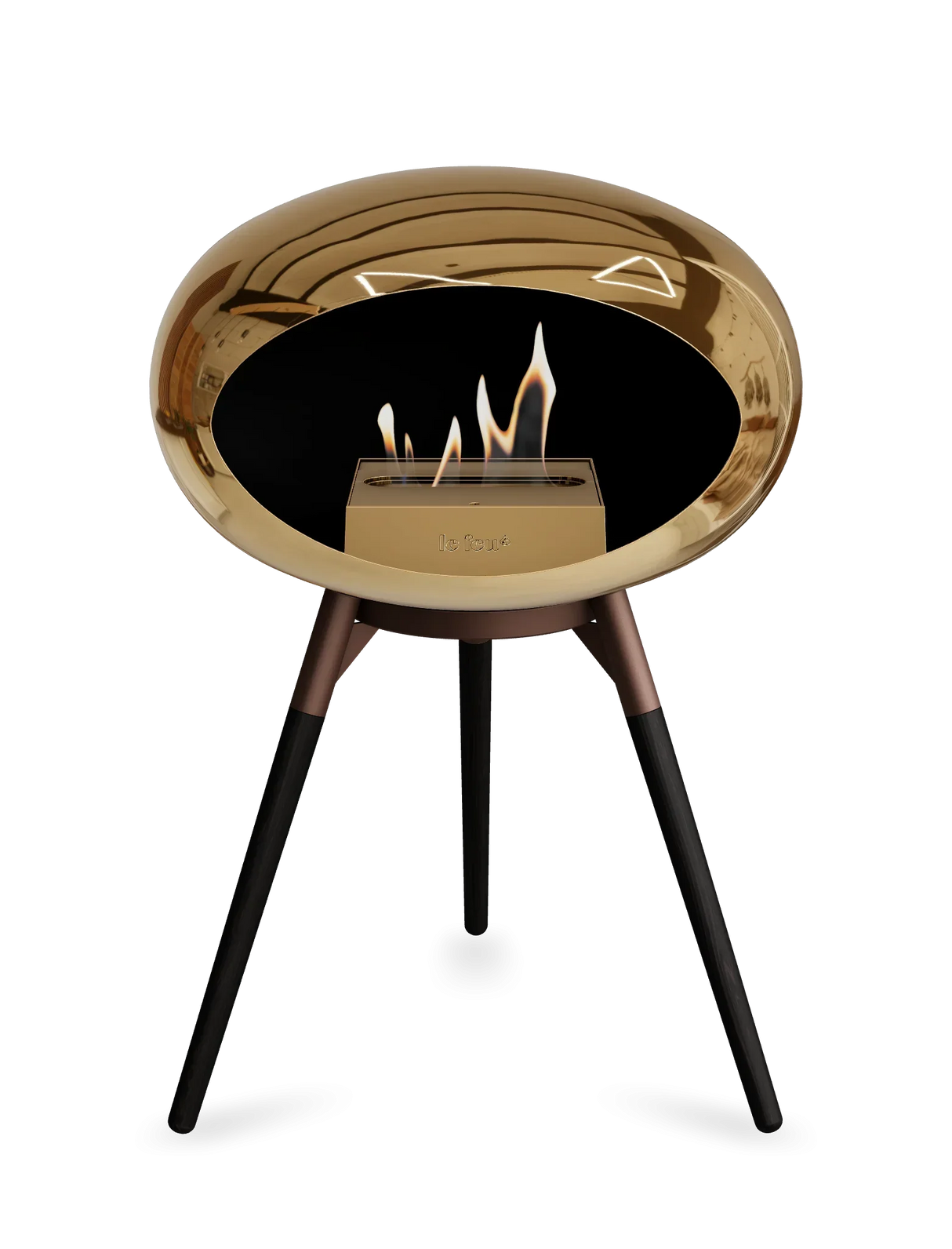 Le Feu - Dome Chromed Rose Gold Ground Wood Low - Fireplace - Grand Alfresco