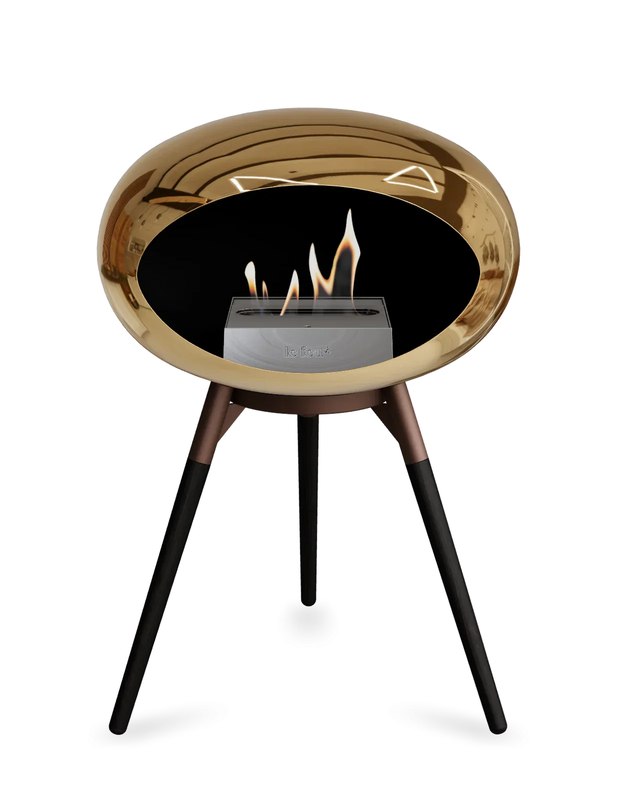 Le Feu - Dome Chromed Rose Gold Ground Wood Low - Fireplace - Grand Alfresco