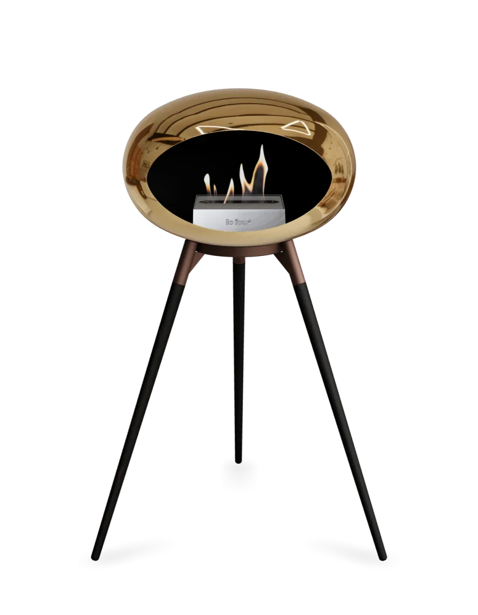 Le Feu - Dome Chromed Rose Gold Ground Wood High - Fireplace - Grand Alfresco