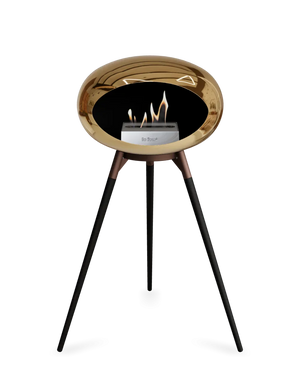 Le Feu - Dome Chromed Rose Gold Ground Wood High - Fireplace - Grand Alfresco