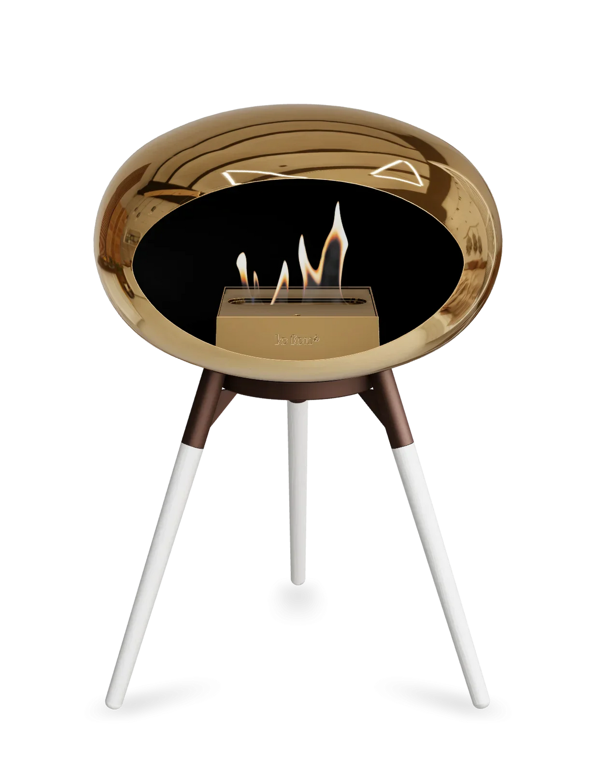 Le Feu - Dome Chromed Rose Gold Ground Wood Low - Fireplace - Grand Alfresco